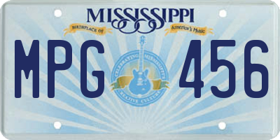 MS license plate MPG456