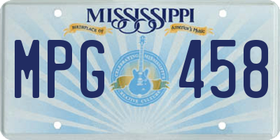 MS license plate MPG458