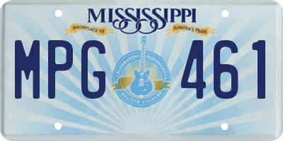 MS license plate MPG461