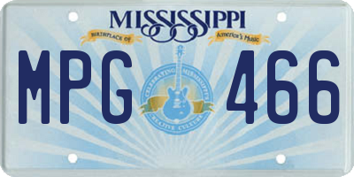 MS license plate MPG466