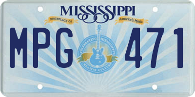 MS license plate MPG471
