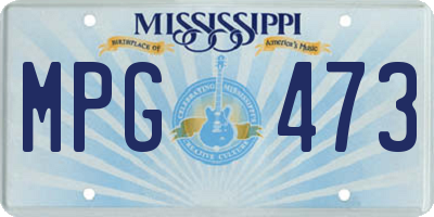 MS license plate MPG473