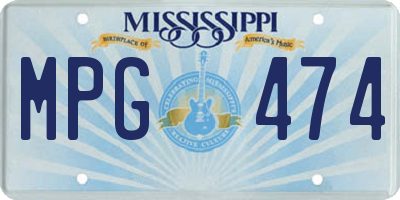 MS license plate MPG474