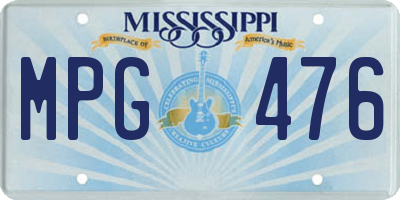 MS license plate MPG476