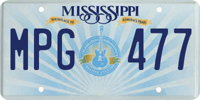 MS license plate MPG477