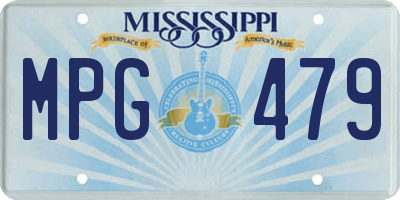 MS license plate MPG479