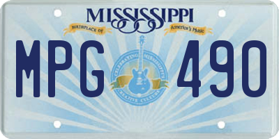 MS license plate MPG490
