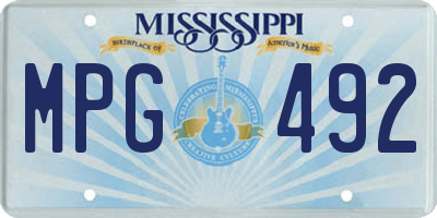 MS license plate MPG492