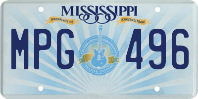 MS license plate MPG496