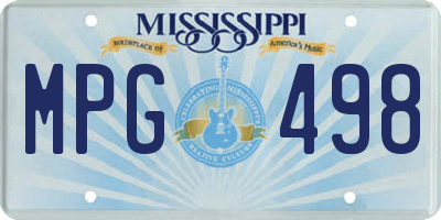 MS license plate MPG498
