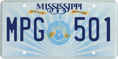 MS license plate MPG501