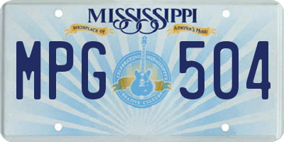 MS license plate MPG504
