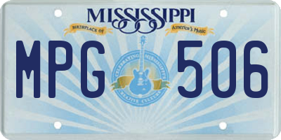 MS license plate MPG506