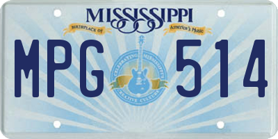 MS license plate MPG514
