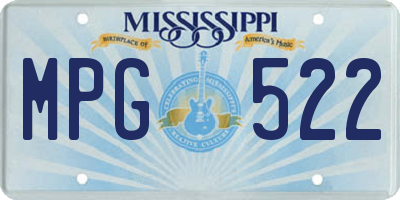 MS license plate MPG522