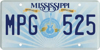 MS license plate MPG525
