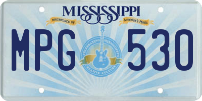MS license plate MPG530