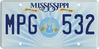 MS license plate MPG532