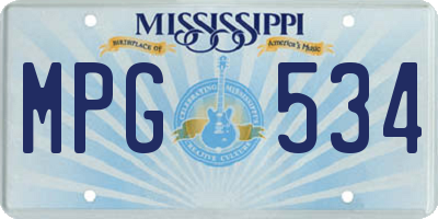 MS license plate MPG534