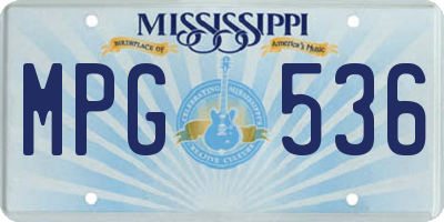 MS license plate MPG536