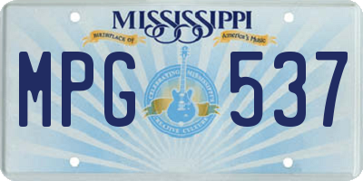 MS license plate MPG537
