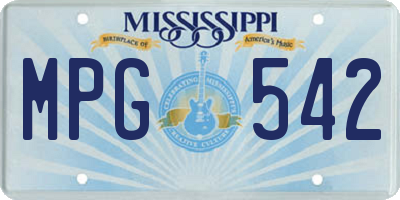 MS license plate MPG542