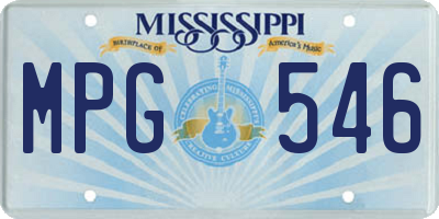MS license plate MPG546