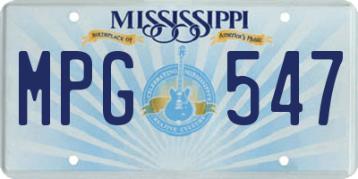 MS license plate MPG547