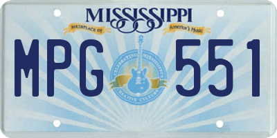 MS license plate MPG551