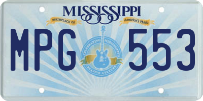 MS license plate MPG553