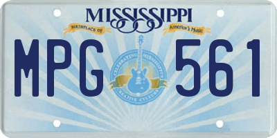 MS license plate MPG561