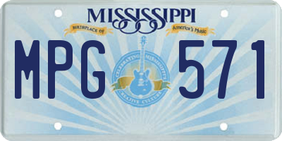 MS license plate MPG571