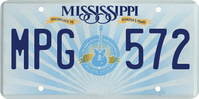 MS license plate MPG572