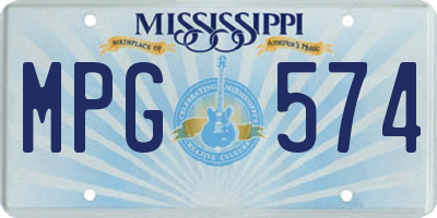 MS license plate MPG574