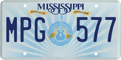 MS license plate MPG577
