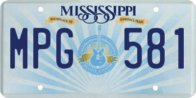 MS license plate MPG581