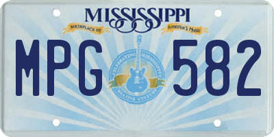 MS license plate MPG582