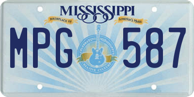 MS license plate MPG587