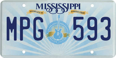 MS license plate MPG593