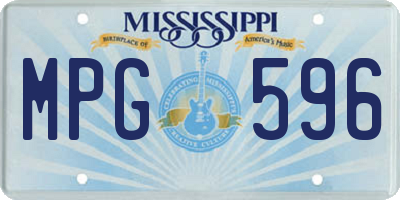 MS license plate MPG596
