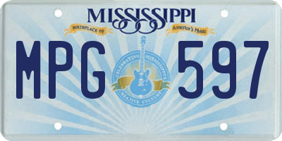 MS license plate MPG597