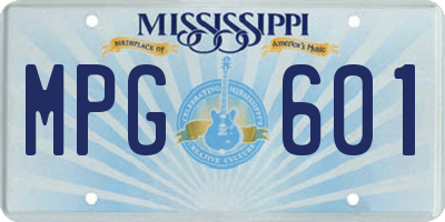 MS license plate MPG601