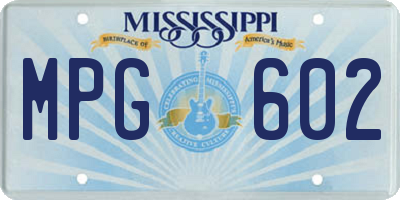 MS license plate MPG602