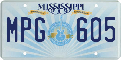 MS license plate MPG605
