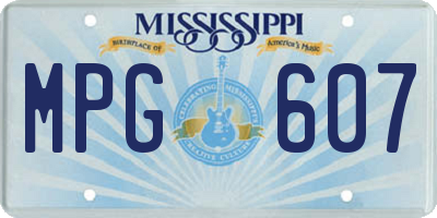 MS license plate MPG607