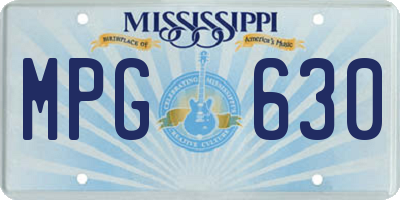 MS license plate MPG630