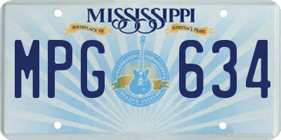 MS license plate MPG634