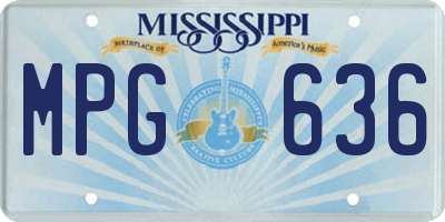 MS license plate MPG636