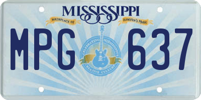 MS license plate MPG637