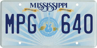 MS license plate MPG640